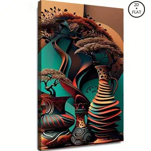 Wooden Framed Canvas Painting African Art Poster Abstract Wall Art for Home Decor High Quality Canvas Prints for Living Room Bedroom Kitchen Office Cafe Decor Perfect Gift Ready to Hang Ornaments Artistic Photo