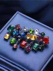 Exaggerated, exquisite, personalized fashion crystal glass brooch, elegant and versatile, can be used as a cardigan or sweater pin, Flower Brooch Pin, Bling Stylish Accessory, Flower Pins