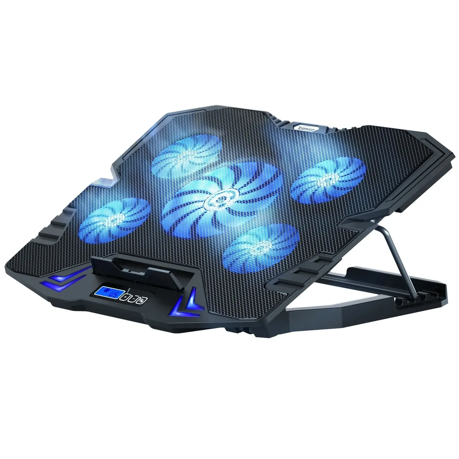 Laptop Cooling Pad, Gaming Laptop Cooler with Powerful Turbofan, Fast Cooling Laptop 12-18in, Adjustable Speed, Touch Control, LCD Screen