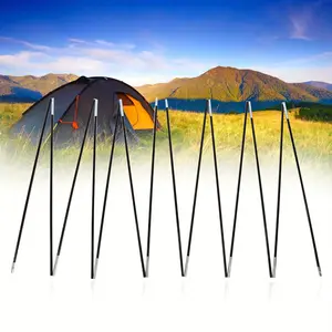 Lightweight Camping Fiber Glass Tent Pole Kit with Foldable Design - Elastic Cord Replacement Set for Hiking Gear