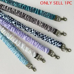 Stretchy Scrunchie Lanyard for ID Badges - Cute NeckLanyard for Keys I Retractable Keychain Holder for Women, Durable Hardware, Id Badge Friendly, Adorable Lanyard