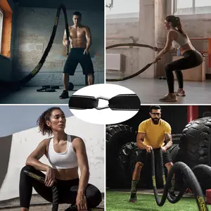 POWER GUIDANCE Battle Rope Anchor Strap Kit – Gym Accessories, Home Workout Gear for 1.5"/2" Battle Ropes, Ideal for Home Gym & Outdoor Workout