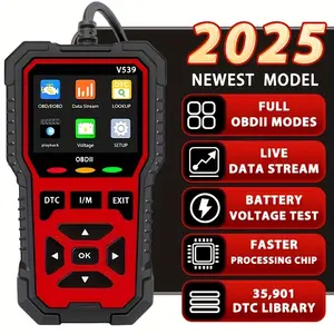 Professional OBD2 Diagnostic Scanner, USB Powered, Engine Fault Detector, Fault Code Reader, Battery Tester, I/M Readiness, Fault Code Remover, Support 10 Languages, Works with All OBD II Protocol Cars Since 1996, No Battery Required