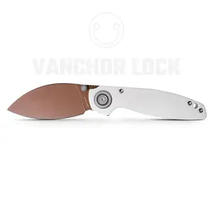 Vosteed Shilin Cutter Pocket Knife for Men Women Gifts -2.9" 154CM Rose Gold Blade Patented Vanchor Lock G10 Handle-Gentleman's EDC Folding Knives for Camping Hiking -A2808