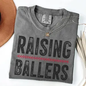 Comfort Colors Baseball Mom T-shirt – Raising Ballers Shirt, Funny Mama Tee, Baseball Season Softball Mom Game Day Shirt