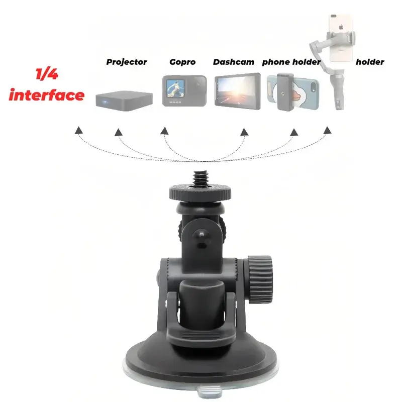 GoPro Holding Suction Cup Mount - Universal Fit for 12/11/10 Action Cameras, Car Mount, Glass Monopod, Selfie Accessory