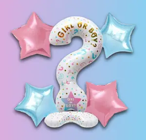 Girl or Boy Question Mark Standing Balloon - 5 Pcs Set
