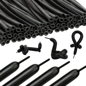 Black Balloons 100 Pcs - 260 Long Balloons for Tying Arch, Twisting & Decorating Birthdays,Happy New Year, Weddings & More