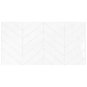 Smart Tiles Blok Chevron 22.56"x11.58" 2PC Peel & Stick Wallpaper Modern, White