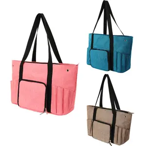 Home DIY Knitting Tool Storage Bag, Crochet Hook Handbag, Yarn Organizer Tote, Sewing Tools Travel Case, Needles, Ideal for Beginners, Built in Needles