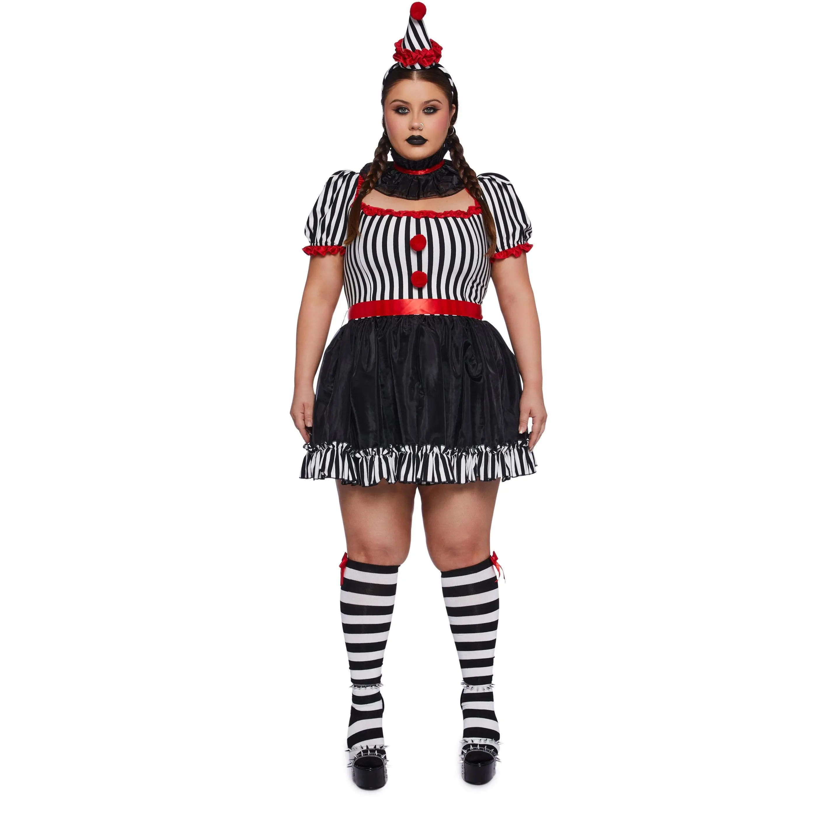 Plus Carnival Clown Costume Set
