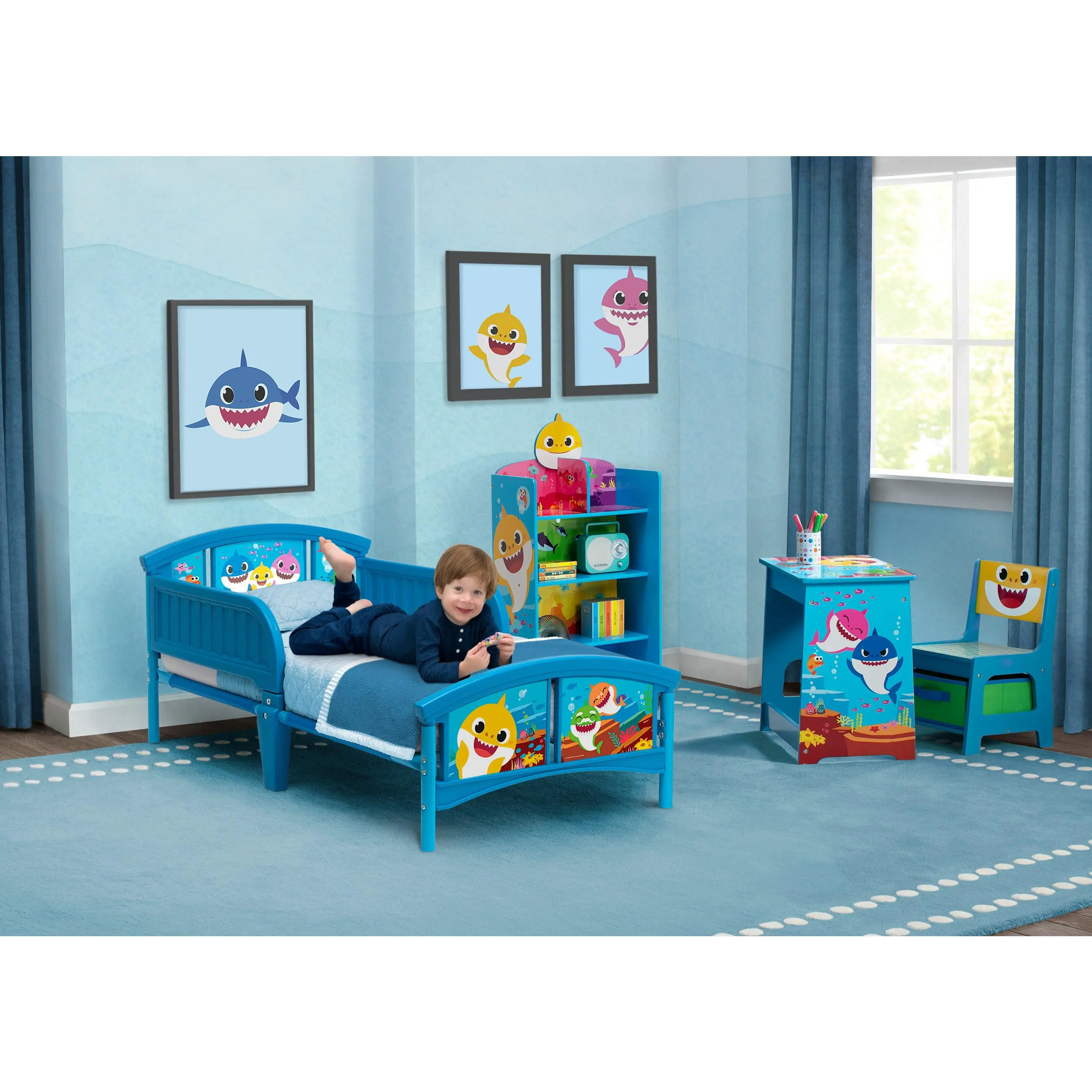 Baby Shark Plastic Toddler Bed Baby Shark Plastic Toddler Bed