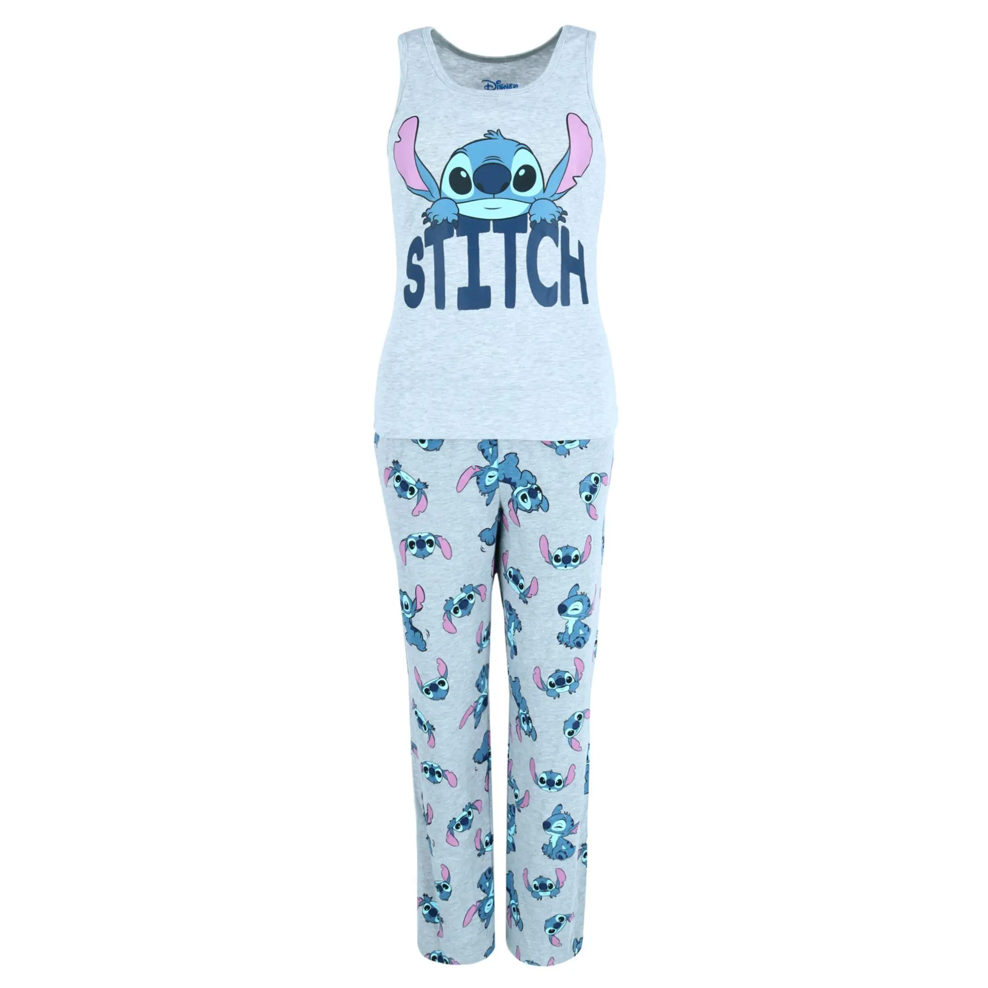 Jerry Leigh Women's Stitch Tank and Lounge Pant Pajama Set, Long Leg Pajama Sets, Cute, Nightwear, Bottom, Sleeveless, Fit