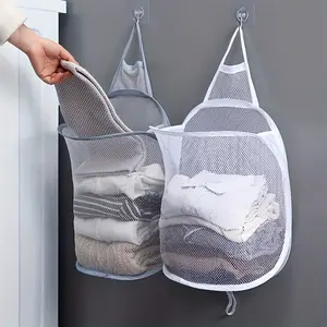 1pc Foldable Laundry Basket, Bathroom Clothes Storage Hanging Bag, Household Wall Mounted Dirty Clothes Basket, Dirty Clothes Storage Basket For Bathroom Bedroom Living Room Dorm, Home Organization And Storage Supplies