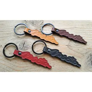 Miata Embossed Leather Keychain