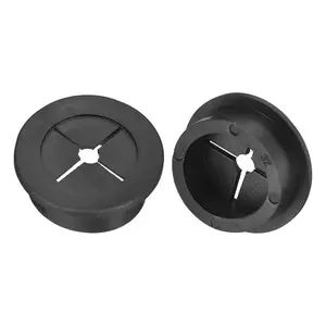 2 count  Cord Grommet, 1-1/4 Inch (32mm) Desk Grommet Flexible Rubber Grommets Wire Hole Cover Pass Through for Office Computer Desk Wire Organizer, Black