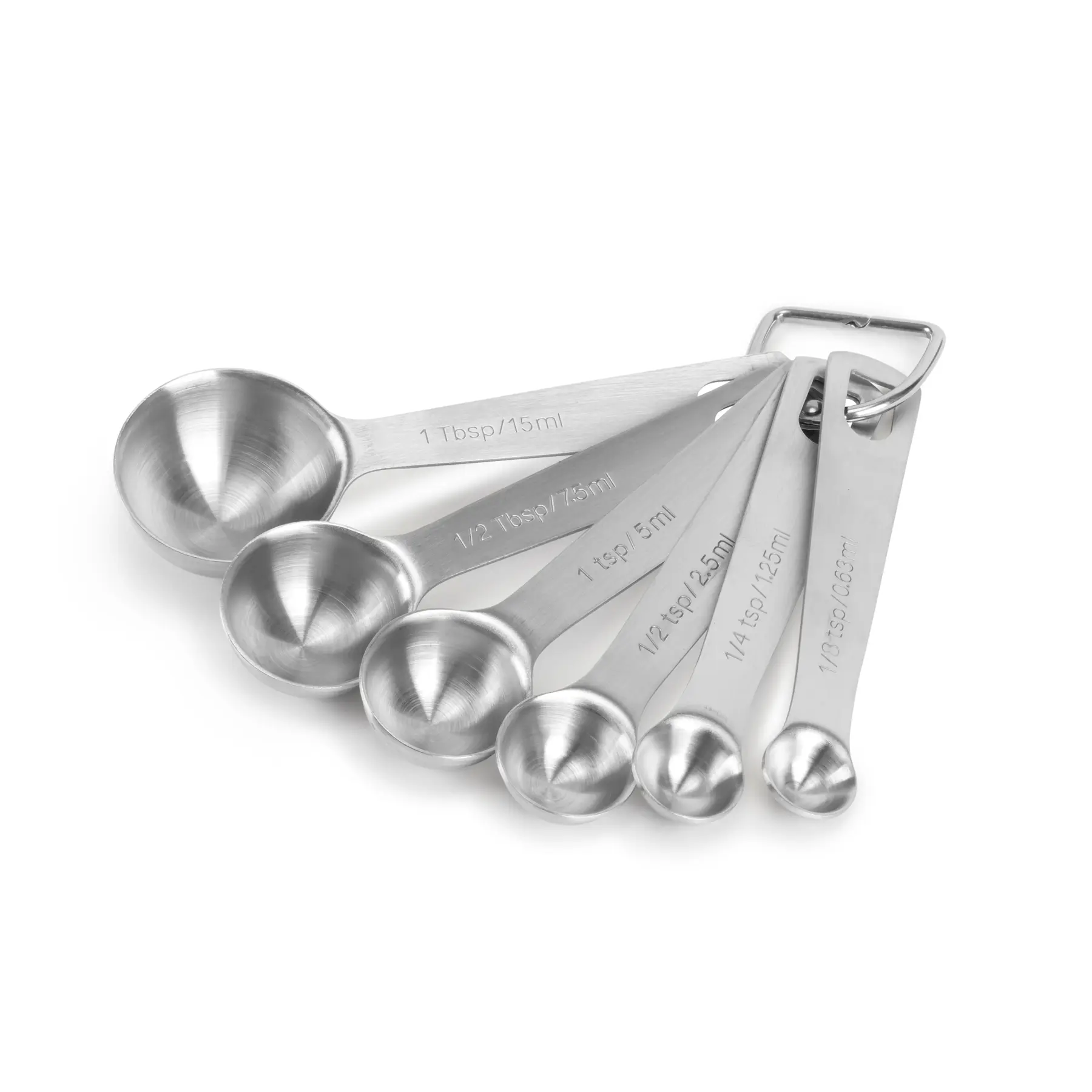 Slofoodgroup Measuring Spoon Set, Six Piece Stainless Steel Measuring Spoons Kitchen Sturdy Utensils