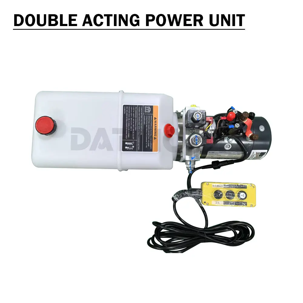 12V Hydraulic Pump Double Acting 8L Reservoir with 3 Button Control – 12 Volt Electric Hydraulic Pump