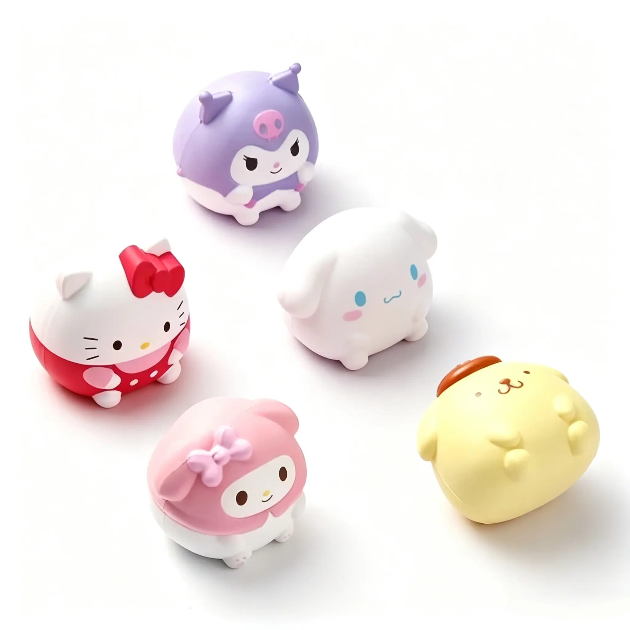 Sanrio 5‑Pack Character Squishy Fidget Toys, Cute Slow‑Rise Stress Relief Squeeze Balls, Teen Kawaii Sanrio Fan Desk Accessory