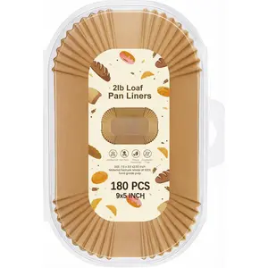 Loaf Pan Liners for Baking Bread 9x5 Inch 180 PCS Non-Stick Disposable Parchment Paper Liners for Sourdough Bread Banana Bread Cakes Baking Accessories