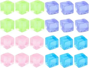 24Pcs Stress Balls Fidget Toys Adults, Ice Cube Squeeze Toys - Square Squeeze Ball Sensory Toys, Squeeze Toys - Small, Stress Balls for Adults, Easter, Christmas, Party Favors, Stocking Stuffers