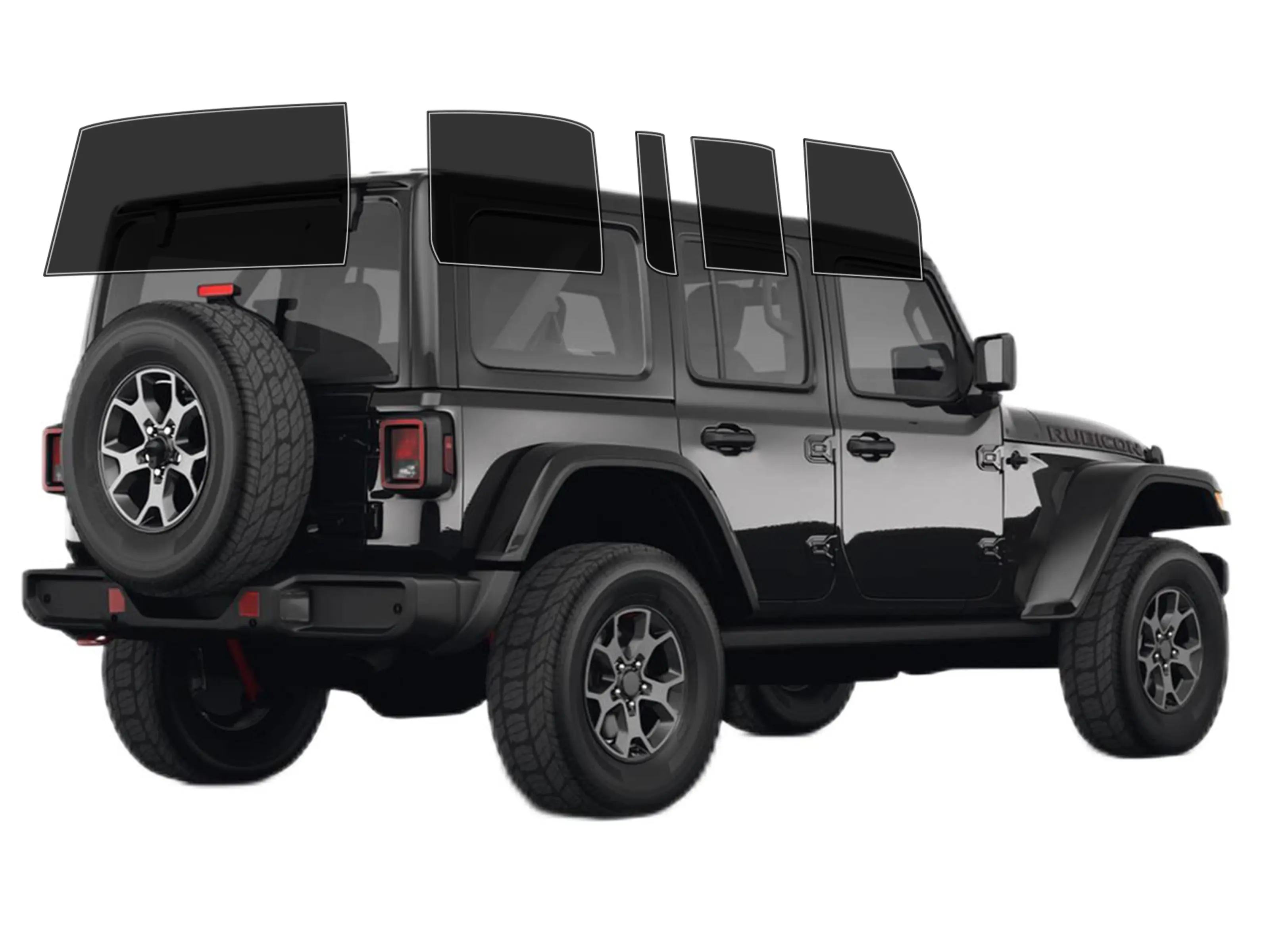 Precut 2Ply Window Tint Film for Jeep Wrangler 4door 2018-2024 Cars Sun Blocking Protection,Privacy,and Anti-Shatter Glass Film Any Tint Shade Kit