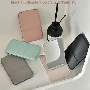 1/5pcs-Compact Mirror, Small Travel Makeup Mirror,Folding Mini Mirror, Foldable Makeup Mirror,Standed&Handheld,Portable for Pocket,Purse,Gift，Adjustable Portable Folding Travel Mirror for Girl, Women, Beauty, Travel Hand Mirrors