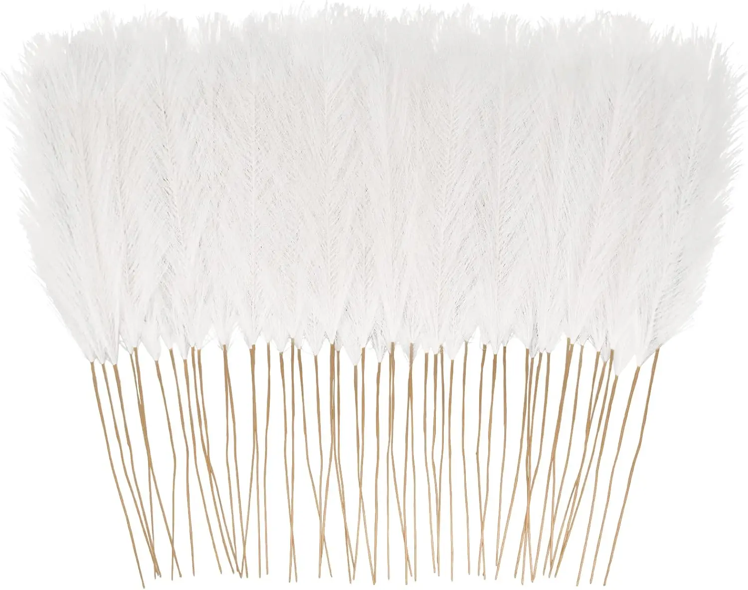 50 count White Faux Pampas Grass Decor, 21.6" Short Artificial Pompous Grass Floral  Pompas Grass Branches Vase Filler Flower Arrangement for Home Wedding Boho Decor