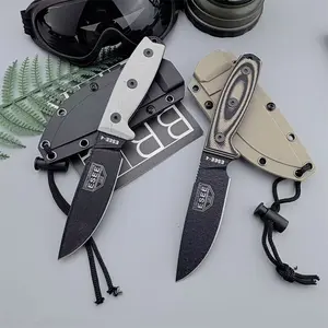Brand-new high-hardness climbing knife with sheath and fixed blade, D2 blade, G10 handle ideal for outdoor fishing and camping