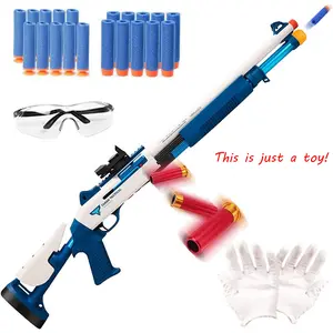 UDL XM1014 Style Foam Dart Blaster Toy, Long Manual Soft Bullet Blaster with Reusable Shell Props, Outdoor Game Toy for Teens 14+, Birthday Christmas Gift