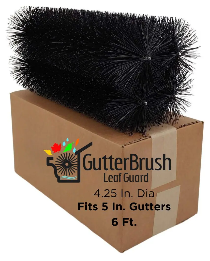 GutterBrush Simple Gutter Guard - 6 Ft. Trial Pack - Fits Standard 5 Inch Gutters - Keep Gutters Flowing, Prevent Clogs, Reduce Cleaning - Durable Bristle Brush Gutter Leaf Filter