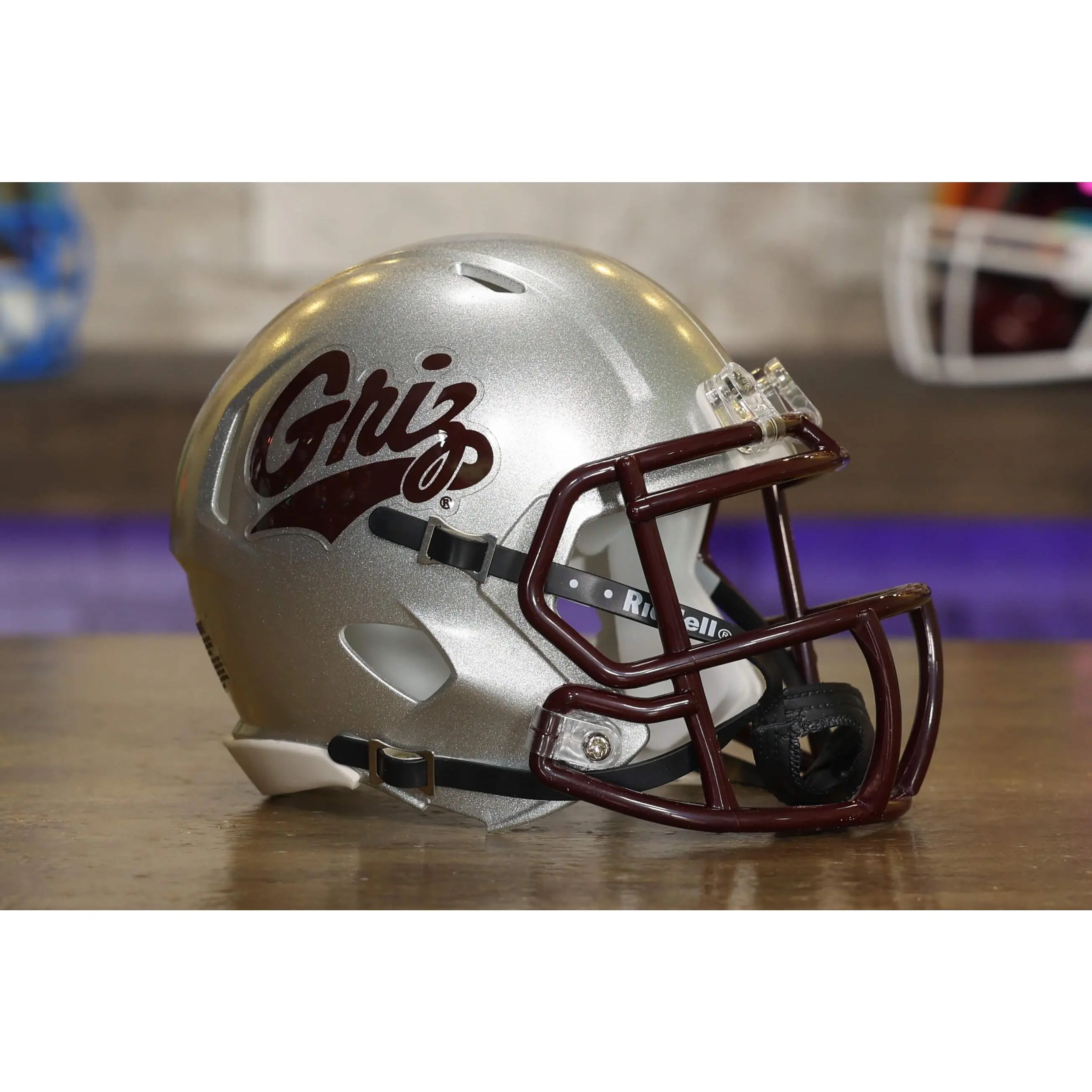 Montana Grizzlies Collectible Helmet - Official Look Half-Scale Speed Mini-Helmet, 6-in Sporty Protective Gear Display for Desk/Shelf, Team Colors Perfect Gift