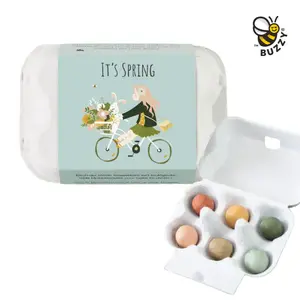 Wildflower Seed Bomb Gift Set - 6-Piece Sustainable Gifting Kit in "It's Spring" Egg Carton, Vibrant Garden Supplies for Flower Garden Spring Blooms Pollinator Support