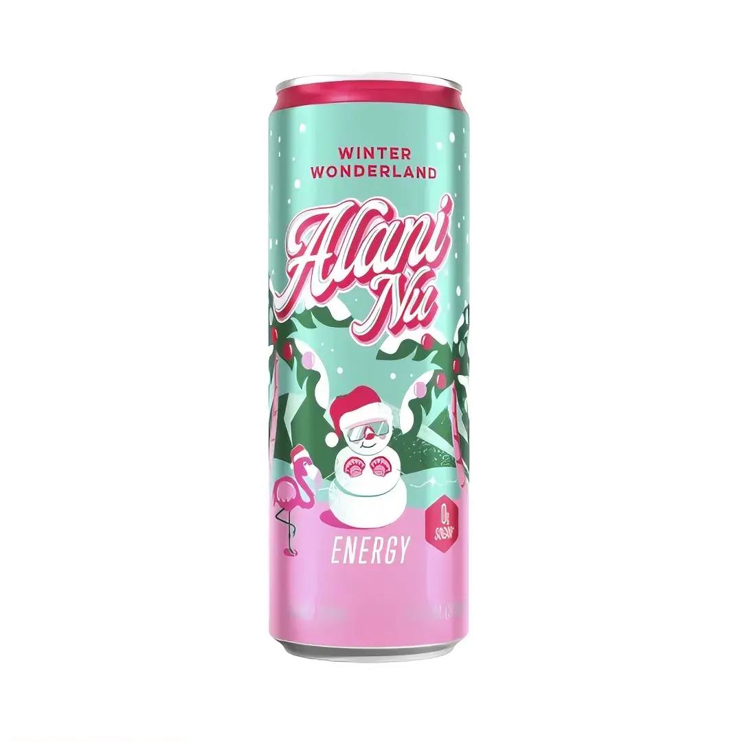 5x Alani Nu Winter Wonderland Sugar-Free Low-Calorie Energy Drinks, 200mg Caffeine, Biotin, B Vitamins, 10 Calories, 12 Fl Oz, 5-Can Pack