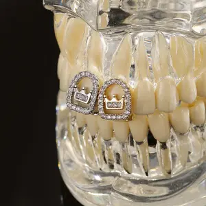 Zircon braces single crown full of zircon braces golden/silver braces ladies daily wear gift