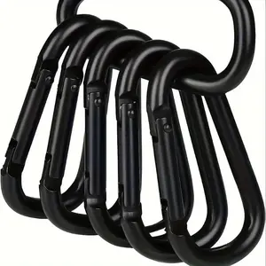 5pcs D-shaped Spring Hooks, Aluminum Alloy Carabiners For Men And Women, Use For Outdoor Climbing, Backpack And Daily Wear