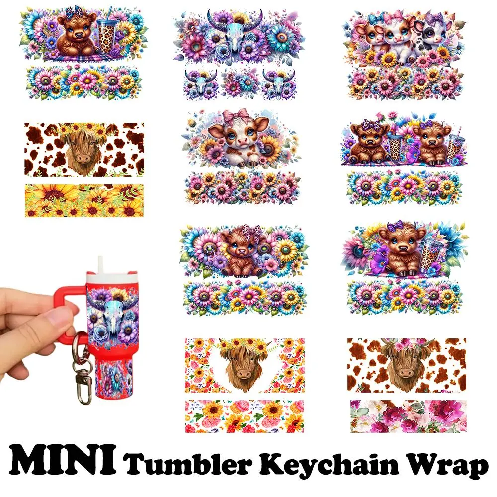 Mini Uv Dtf Keychain Transfer Sticker Packs, 10 Sets Waterproof Print Decals for Mini Tumblers Keychain Diy, 3D Glossy Finish, Fantasy Design Includes Sticker