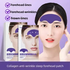 Purple Collagen Anti Wrinkle Sleeping Forehead Patch, Tighten Sagging Skin Fade Forehead Lines Improve Dull Complexion,Deep Nourishment Lock Moisture Relieve Skin Fatigue， Comfortable Overnight Patch for Daily Night Use