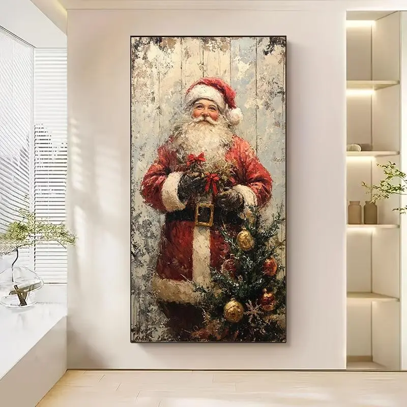 Santa Claus Pattern DIY Diamond Arts Colorful Painting Kit without Frame, DIY 5D Diamond Arts Colorful Painting for Bedroom Home Wall Decor, DIY Kits