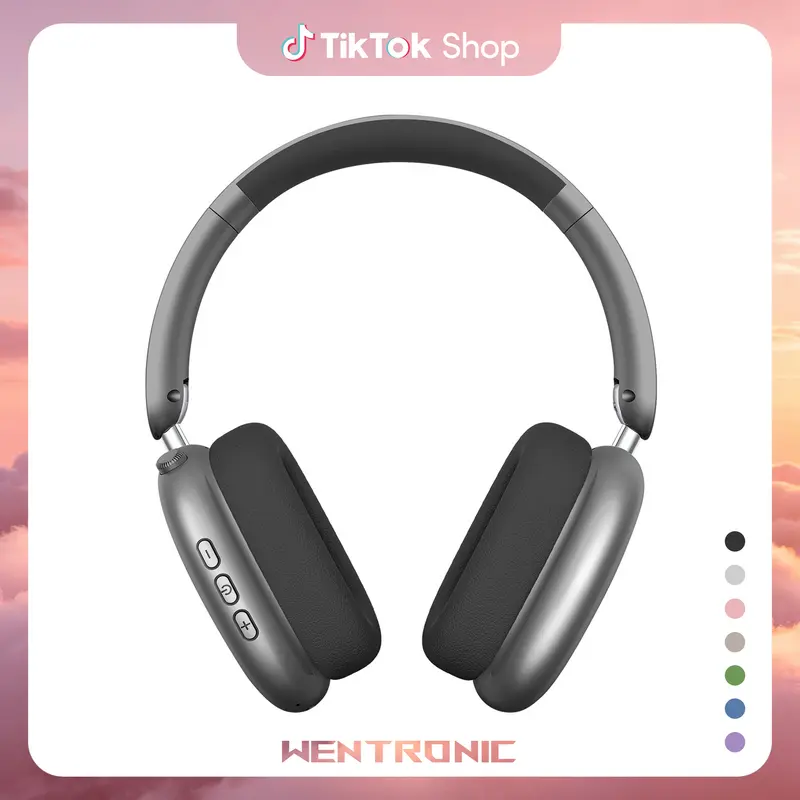 WENTRONIC Y01 Foldable Over-Ear Hybrid ANC Wireless Headphones - Foldable Wireless Headphone Headset, Active Noise Cancellation, 48H Playtime, Hi-Res Audio, Soft Earpads, Built-in Mic, 3.5mm Compatibility, Car Audio Systems, Mobile iOS/Android Use
