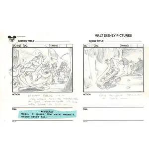 Chip n Dale Rescue Rangers Original Production Animation Storyboard Walt Disney FIRST EPISODE 1988 A48