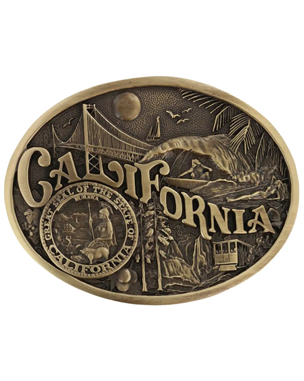 Montana Silversmiths Unisex California State Heritage Attitude Belt Buckle - 60811Cac
