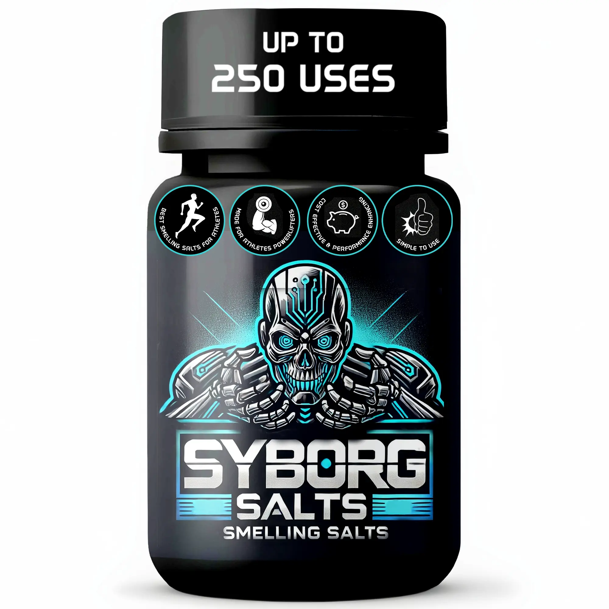Syborg Smelling Salts | Potent Ammonia Inhalant for Athletes in High Performance Sports |Powerlifting, Hockey, Football, Weight Lifting | Made in The