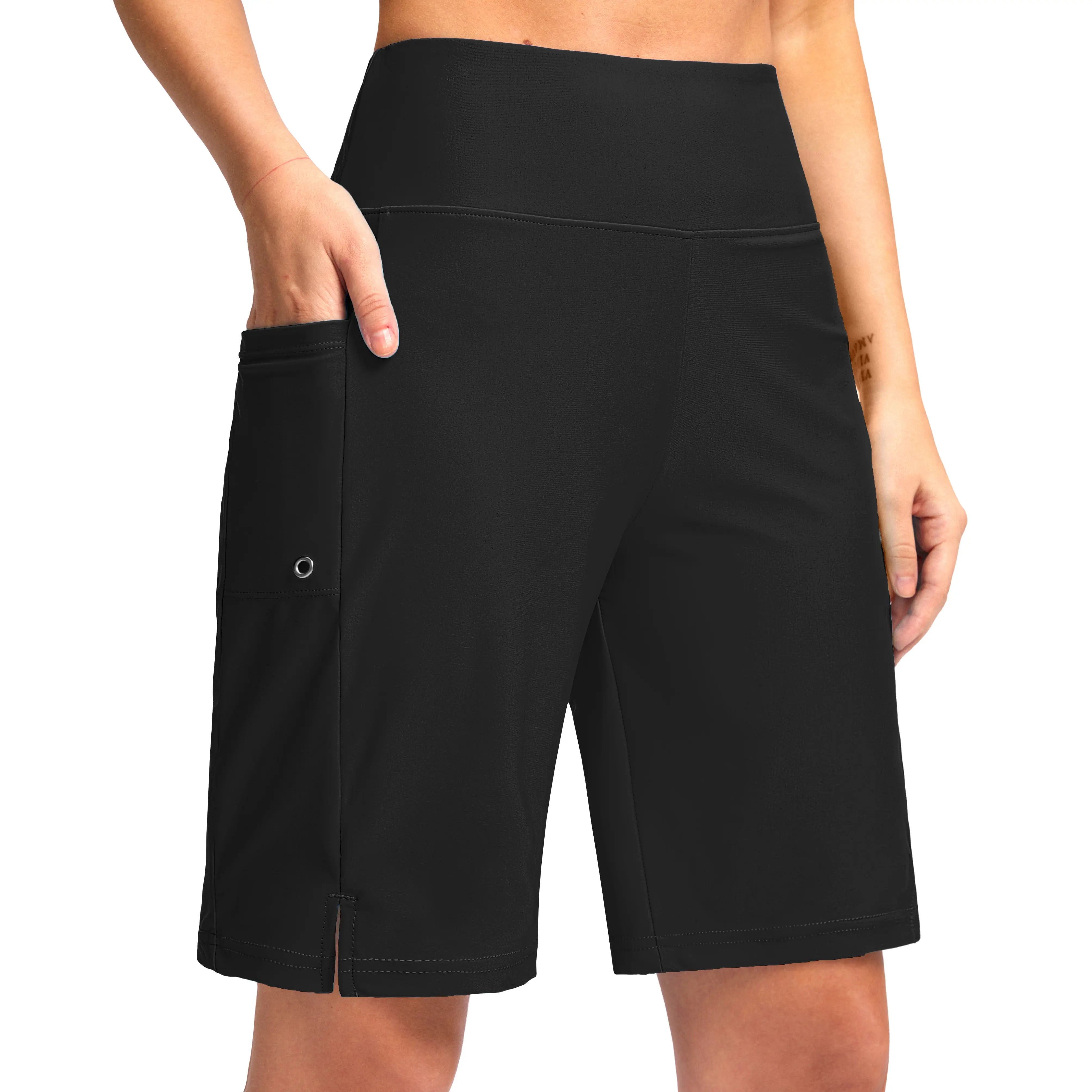 G GRADUAL Women's 9" Board Shorts, High Waisted Quick-Dry Swimwear with Pockets & Built-in Liner, UV-Protective Stretch Activewear for Beach, Outdoor
