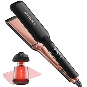 Flat Iron Hair Straightener – 1.75” Ceramic Infrared Ionic Flat Iron with 5s Fast Heat-Up, Vibration Technology, LCD Temp Control, Dual Voltage, Anti-Frizz Styling for All Hair Types Smooth Adjustable Flawless Lightweight