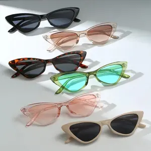 Unisex Fit 6-Pack Retro Triangular Cat Eye Small Frame Sun Protective Sunglasses, UV400 Block, Ultra Lightweight Candy Multi-Color Square Mirrored Shades, Pink Eyewear for Outdoor & Daily Wear