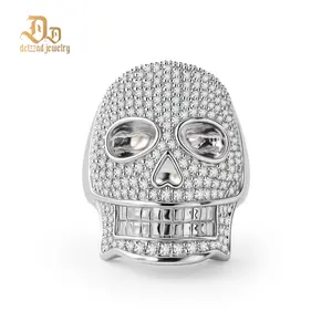Delzzad 2.8ct Infinite Bone Ring Cool Hip Hop Rock Skull Ring VVS Synthetic Moissanite Ring Jewelry Copper Band Hip Hop Ring for Men Perfect Birthday Engagement Wedding Anniversary Christmas Valentine's Day Gift for Him