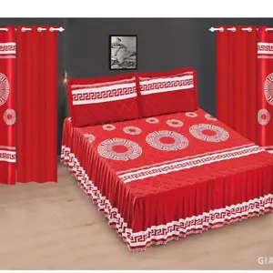 6 bedspread 7 Pieces Bedspread Set with Orange Curtains and Matching Bedding GIA-Y1-01AM