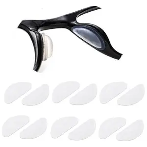 12 Pcs White Soft Comfortable Eyeglasses Stick On Nose Pads - Air Chamber Silicone Anti-Slip Cushions for Glasses Sunglasses Parts Adhesive