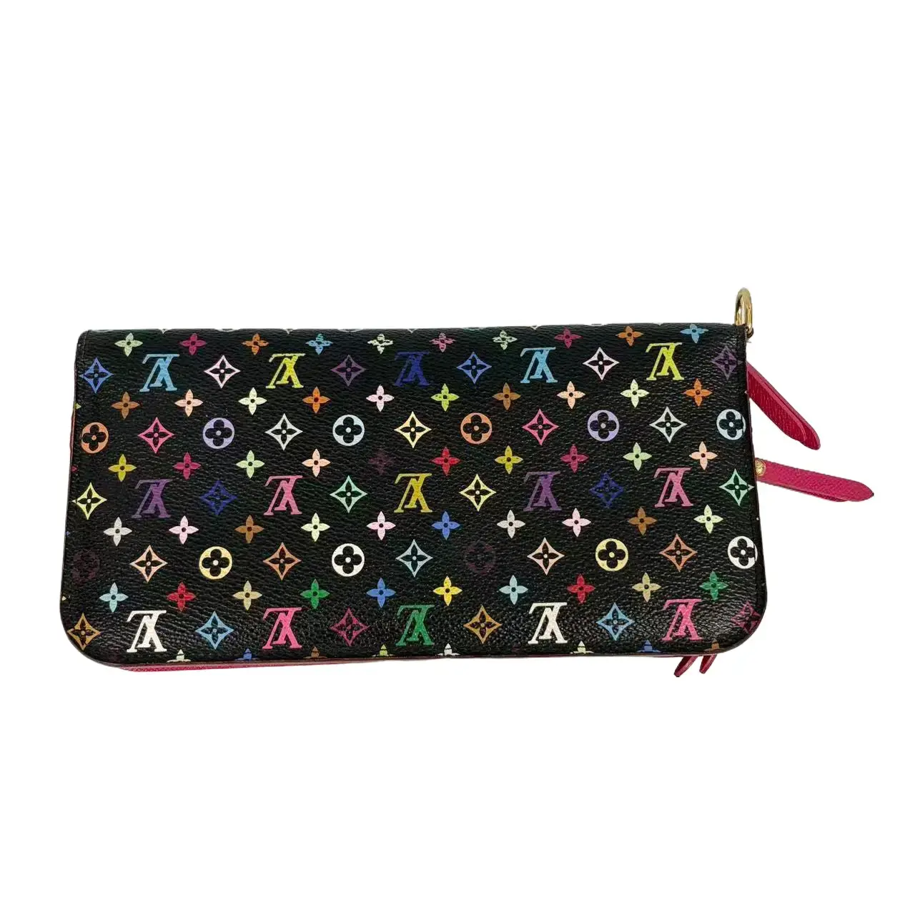 Pre-owned canvas wallet Louis Vuitton x Takashi Murakami Multicolore Black Zippy Wallet